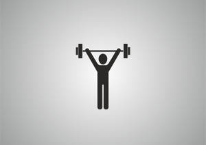 Fitness Cartoon Figure Weightlifting Wallpaper