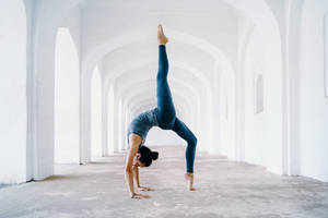 Fitness Yoga Inverted Pose Wallpaper