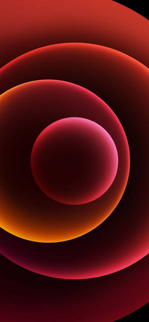 Five Red Orange Circles Ios 12 Wallpaper