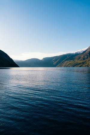 Fjord And Sea Background Wallpaper