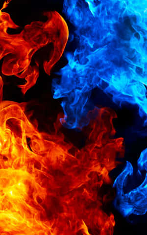 Flame Blue Orange Wallpaper