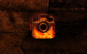 Flaming Instagram Icon Wallpaper