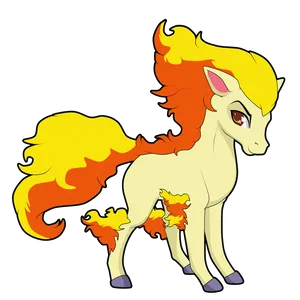 Flaming Ponyta Pokémon In White Wallpaper