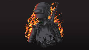 Flaming Pubg Lover Art Wallpaper