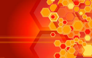 Flaming Red Orange Honeycomb Wallpaper