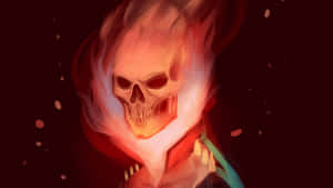 Flaming_ Skull_ Artwork Wallpaper