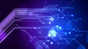 Flashy Blue Circuit Board Wallpaper