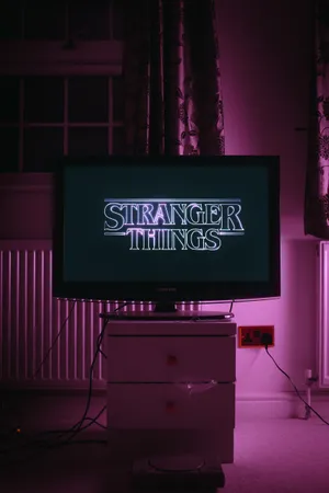 Flat Screen Tv In Purple Aesthetic Wallpaper
