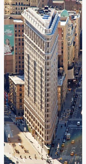 Flatiron Building And Streets Aerial Wallpaper