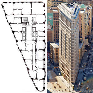 Flatiron Building With Floor Plan Wallpaper