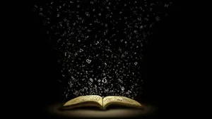 Floating Letters In A Magic Book Wallpaper