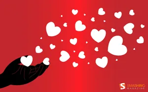 Floating White Hearts For Valentine's Day Wallpaper