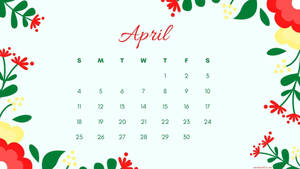 Floral April Calendar 2021 Wallpaper