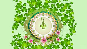 Floral Clock St. Patrick's Day Wallpaper