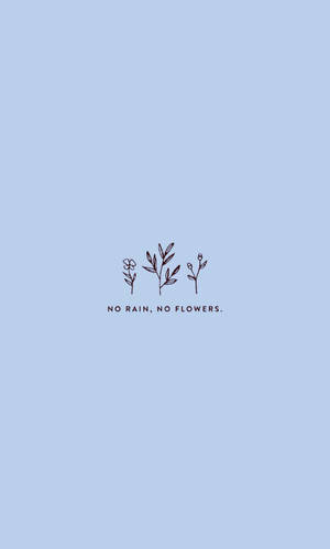 Floral Design On Blue Aesthetic Quote Iphone Wallpaper