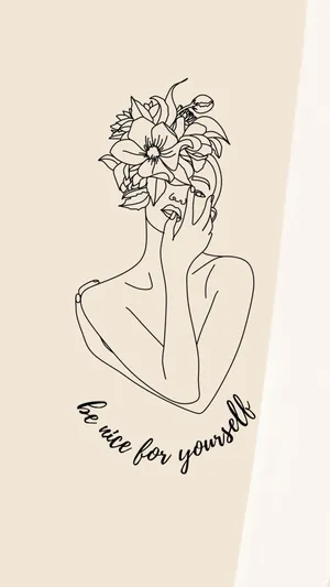 Floral Headed Figure Self Love Illustration Wallpaper