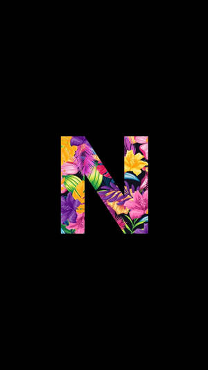 Floral Letter N Alphabet Wallpaper