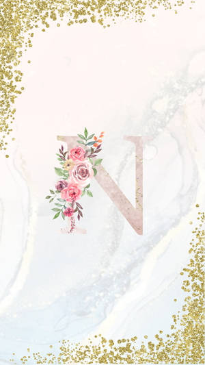 Floral Letter N Wallpaper