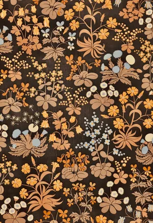 Floral Pattern Tan Aesthetic Wallpaper