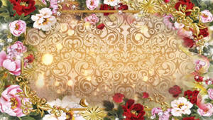 Floral Wedding Border Wallpaper