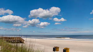 Florida Beach Calm Cloudy Day Wallpaper