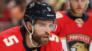 Florida Panthers Athlete Aaron Ekblad Against Vancouver Canucks Wallpaper