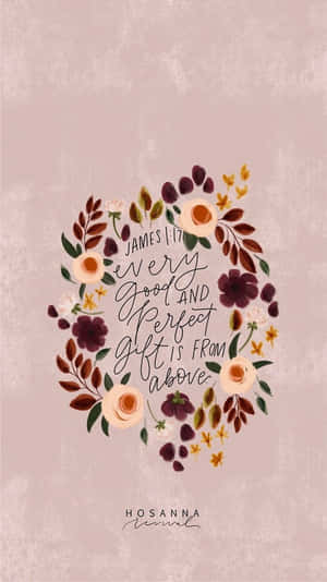 Flower Crown Girly Bible Verse Wallpaper