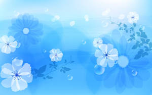 Flowers On Light Blue Background Wallpaper