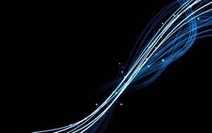Flowy Abstract Lines On Black And Blue Background Wallpaper