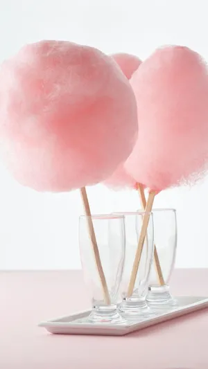 Fluffy Pink Cotton Candy Clouds Wallpaper