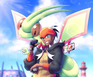 Flygon And Raihan Wallpaper