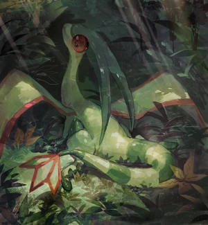 Flygon In A Dark Forest Wallpaper