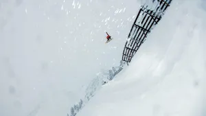 Flying Through Snowboarding Wallpaper