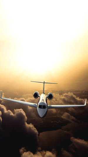 Flying White Jet Iphone Wallpaper