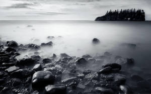 Foggy Morning At Lake Superior Wallpaper