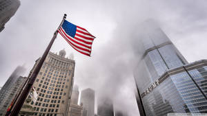 Foggy Trump Tower Chicago Wallpaper