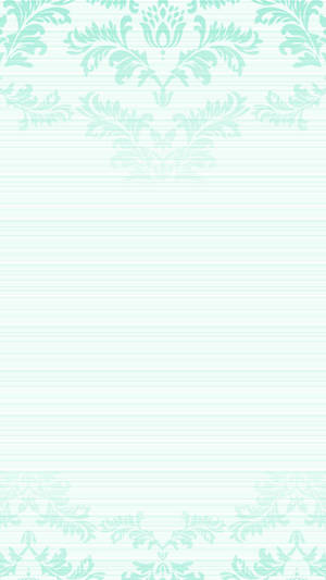 Foliage Border Mint Green Iphone Wallpaper