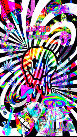 Follow The Colorful Path To Discover The Wondrous Trippy Mushroom. Wallpaper