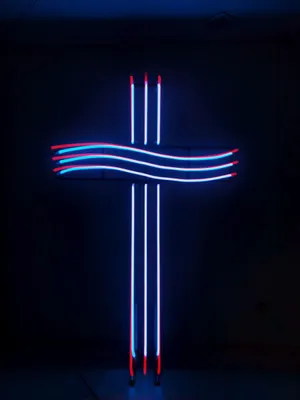 Follow The Neon Cross | Be Illuminated By Your Faith Wallpaper
