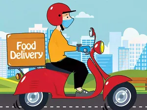Food Delivery Cartoon Art Wallpaper