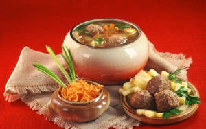 Food Meatballs Soup Wallpaper