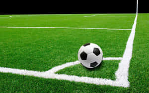 Football Field Corner Arc With Soccer Ball Wallpaper