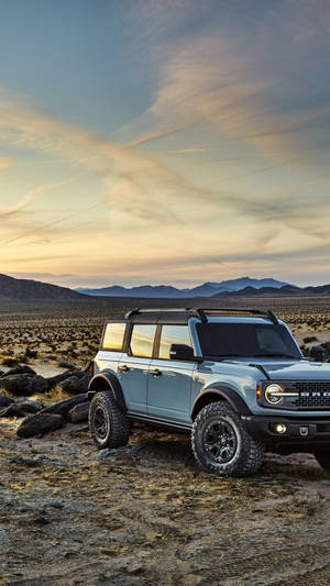 Ford Bronco Metallic Blue Paint Wallpaper