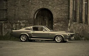 Ford Mustang Hd Brick Building Wallpaper