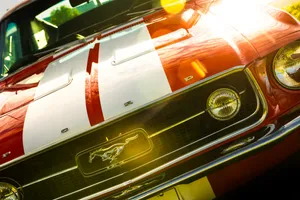 Ford Mustang White Racing Stripes Wallpaper