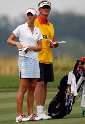 Former Tennis Star Petr Korda With His Daughter On The Golf Course Wallpaper