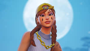 Fortnite Aura Skin Blue Night Moonlight Wallpaper