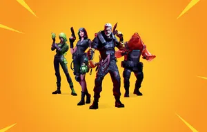 Fortnite Character Orange Posters Wallpaper