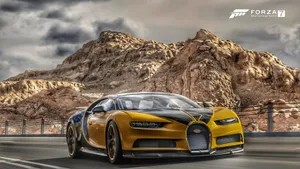 Forza Motorsport 7 Yellow Bugatti Chiron Wallpaper