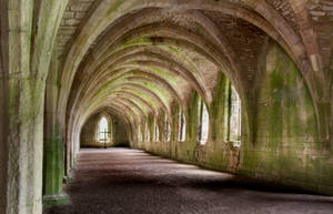 Fountains Abbey Hallway England Wallpaper